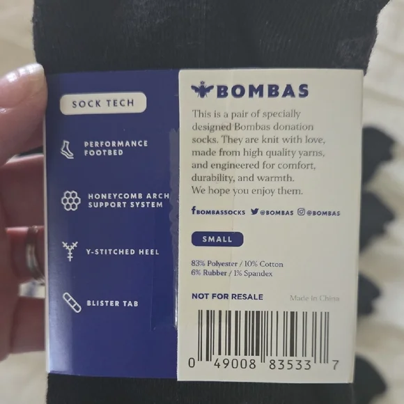 Bombas Black Athletic Socks Lot - Picture 3 of 6